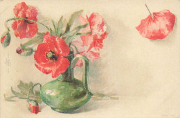 ILLUSTRATEURS #MK41702 VASE FLEURS ROSE ET ROUGE PAR ILLUSTRATEUR TYPE KLEIN - Ohne Zuordnung