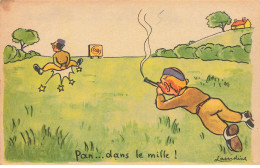 SPORTS CHASSE #MK43792 PAN DANS LE MILLE CHASSEUR FUSIL HUMOUR PAR ILLUSTRATEUR LASARDINE - Chasse