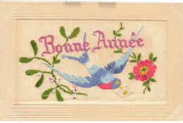 FANTAISIES #MK41961 BONNE ANNEE FLEURS OISEAU HIRONDELLE CARTE BRODEE - Borduurwerk