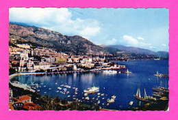 F-06-Monaco-16PJY Le Port Et Vue Sur Monte Carlo, Type Photo, BE - Autres & Non Classés