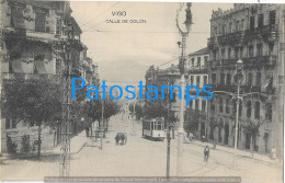 228052 SPAIN ESPAÑA VIGO PONTEVEDRA STREET CALLE DE COLON & TRAMWAY TRANVIA POSTAL POSTCARD - Autres & Non Classés