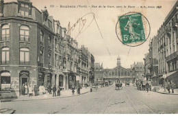 59 ROUBAIX #MK42676 RUE DE LA GARE VERS LA GARE CHARETTE CHEVAL TABACS - Roubaix