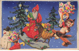 SANTA CLAUS #MK45995 JOYEUX NOEL PERE NOEL BONHOMME DE NEIGE SAPIN CHAT AJOUTIS - Santa Claus
