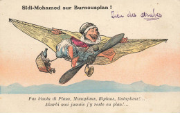 AVIATION #MK45963 SIDI MOHAMED SUR BURNOUSPLAN HUMOUR AVION - Autres & Non Classés