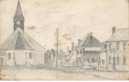 BELGIQUE #FG45606 HEUVELLAND EGLISE ET PLACE FAIT MAIN PAR MILITAIRE - Heuvelland