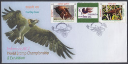 Bangladesh 2012 FDC Indonesia Stamp Exhibition, Grey-headed Fish Eagle, Lesser Coucal, Bird, Birds, First Day Cover - Bangladesh