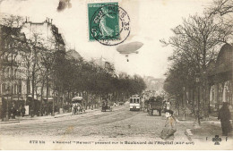 75013 PARIS #MK46398 L AERONEF PASSANT SUR LE BOULEVARD DE L HOPITAL TRAMWAY DIRIGEABLE - Paris (13)