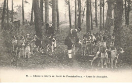 77 FONTAINEBLEAU #MK45408 CHASSE A COURRE EN FORET AVANT LE DECOUPLER - Fontainebleau