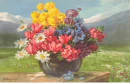 FLEURS #FG49246 BOUQUET DE FLEURS VARIES ET VASE - Flowers