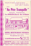 Au Père Tranquille, Route D'Aramon, Les Angles (Gard), Hôtel Restaurant Pension (carte Baromètre) (PUB) - Reclame