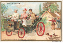 CHROMO #MK41091 AU BON MARCHE LE MAITRE JACQUES ET UN HOMME ET UNE FEMME DANS UNE VOITURE - Au Bon Marché