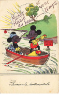 WALT DISNEY  #SAN47168 MICKEY ET MINNIE DANS UNE BARQUE PROMENADE SENTIMENTALE - Otros & Sin Clasificación