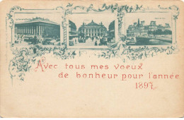 75 PARIS #MK48139 AVEC TOUS MES VOEUX DE BONHEUR POUR L ANNEE 1897 MULTI VUES - Other & Unclassified