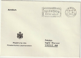 Liechtenstein 1964: Regierung Des F.L. AMTLICH Mit ⊙ VADUZ 1.VI.1964 TELEVISION Immer Aktuell - Dienstmarken