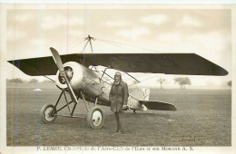 EVREUX P.Lemée Chef Pilote De L'aéro Club Et Son Morane A.S - CARTE PHOTO - - Andere & Zonder Classificatie