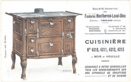 Cpa Cuisinière Fonderies Monthermé Laval-Dieu, à Bois Et Houille, Signée Floguet - Reclame