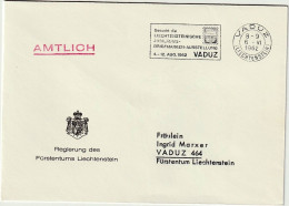 Liechtenstein 1962: Regierung Des F.L. AMTLICH Mit ⊙ VADUZ 6.VI.1962 Besucht Die Jubiläums-Briefmarken-Ausstellung - Service