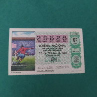 DÉCIMO DE LOTERÍA 1982 EL SAQUE DE ESQUINA LOTERIE 1982  Spain World Cup Lottery 1982 - Otros & Sin Clasificación