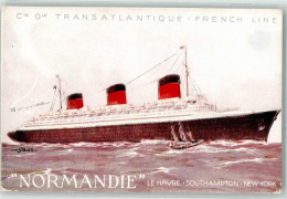 13947706 - Dampfer Normandie Segelschiff Transatlantique French Line - Piroscafi
