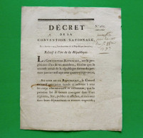 D-FR Révolution 1793 Décret Relatif à L'ère De La République. Calendrier Républicain - Documents Historiques