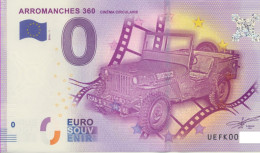 Vends Billet Souvenir Touristique 0€ Arromanches 360 Cinema Circulaire T 2016-1 UEFK - Autres & Non Classés