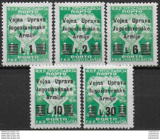 1947 Litorale Sloveno Segnatasse 5v. MNH Sass N. 20/24 - Andere & Zonder Classificatie