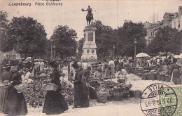 TOP LUXEMBOURG LA PLACE GUILLAUME UN JOUR DE MARCHE 1910 - Luxemburg - Town