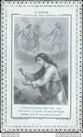 Bn24 Antico Santino Merlettato-holy Card Via Crucis - Devotieprenten