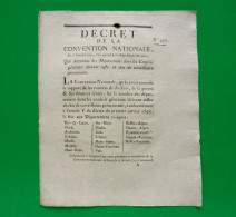 D-FR Révolution 1793 Départemens Dont Les Conseils Généraux Doivent Rester En état De Surveillance - Historical Documents