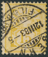 SUISSE - SBK 57  15C JAUNE CROIX FEDERALE - OBLITERE - SIGNE SCHELLER - Used Stamps