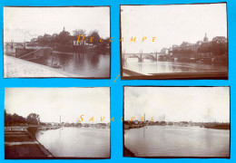 Saône Et Loire * Chalon Sur Saône Pont Saint-Laurent * 4 Photos Originales Vers 1900 - Lieux