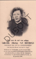WOII Militair 5e Linie L. A. Van Hoeydonck  °1918 Oostmalle † 1941 Isenbuttel Treinramp Na Krijgsgevangenschap (F594) - Obituary Notices