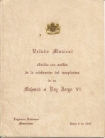 Uruguay 1938 Recital Program Offered British Delegation In Montevideo Celebration Birthday King George VI Great Britain - Programmi