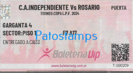 228069 ARGENTINA SPORTS SOCCER FUTBOL INDEPENDIENTE VS ROSARIO COPA L.P.F 2024 ENTRADA TICKET NO POSTAL POSTCARD - Tickets D'entrée