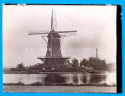 Pays-Bas * Moulin à Vent Sur La Route De Deflt * Photo Originale 1895 - Lieux