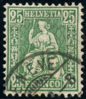 SUISSE - SBK 49  25C VERT HELVETIA ASSISE - OBLITERE - SIGNE SCHELLER - Oblitérés