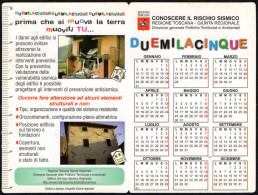 EARTHQUAKES - ITALIA 2005 - CALENDARIO TASCABILE - REGIONE TOSCANA - CONOSCERE IL RISCHIO SISMICO - I - Tamaño Pequeño : 2001-...