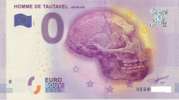 Vends Billet Souvenir Touristique 0€ Homme De Tautavel  2016-1 UEGN - Altri & Non Classificati