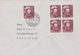 4xLETTRES PRO/J.1949. SERIE + BLOCS DE 4 OBLITERES C/.S.B.K. Nr:J129/32. Y&TELLIER Nr:493/96. MICHEL Nr:541/44. - Storia Postale