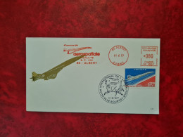 Lettre  1977 OBLITERATION CONCORDE AEROPOSTALE MEAULTE ALBERT CACHET LE BOURGET SALON AERONAUTIQUE - Andere & Zonder Classificatie