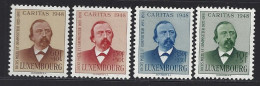 Luxembourg Yv 410/13,Caritas 1948,effigie Dicks,poète  **/mnh - Unused Stamps