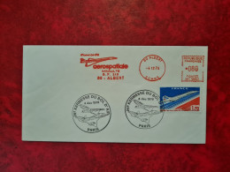 Lettre  1976 OBLITERATION CONCORDE AEROPOSTALE MEAULTE ALBERT CACHET PARIS KERMESSE DU BOL D'AIR - Otros & Sin Clasificación