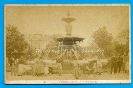 Suisse * Genève Fontaine Du Jardin Anglais * Photo Garcin Vers 1870 - Ancianas (antes De 1900)