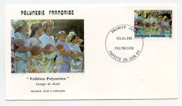 Enveloppe Du Premier Jour D'émission.Cachet Folklore Polynésien.Papeete 28 Juin 89.Groupe De Chant.Polynésie Française. - Other & Unclassified