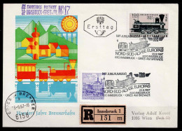 Reko FDC Brief  Mit Stempel Fahrendes Postamt Vom 23.9.1967 - 100 Jahre Brennerbahn - Covers & Documents