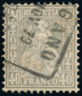 SUISSE - SBK 42  40C GRIS HELVETIA ASSISE - OBLITERE - Oblitérés