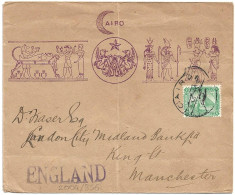 (C05) ILLUSTRATED COVER WITH 2M. STAMP CAIRO => UK - PRINTED MATTER POSTAL RATE - 1866-1914 Khédivat D'Égypte