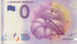 Vends Billet Souvenir Touristique 0€ L'aventure Michelin Bibendum Moderne 2016-1 UEGs - Autres & Non Classés