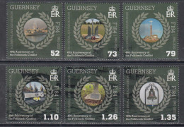 2022 Guernsey 40th Anniversary Falkland Conflict Military History Navy Ships Complete Set Of 6 MNH @ BELOW FACE VALUE - Guernesey