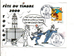 FETE DU TIMBRE 2000 BD TINTIN - TOULON VAR - Gedenkstempel